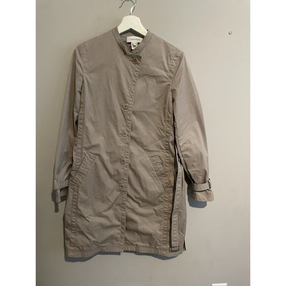 Calvin Klein Trench Coat Soft Shell Size‎ Small Lightweight Khaki Tan - Picture 1 of 8